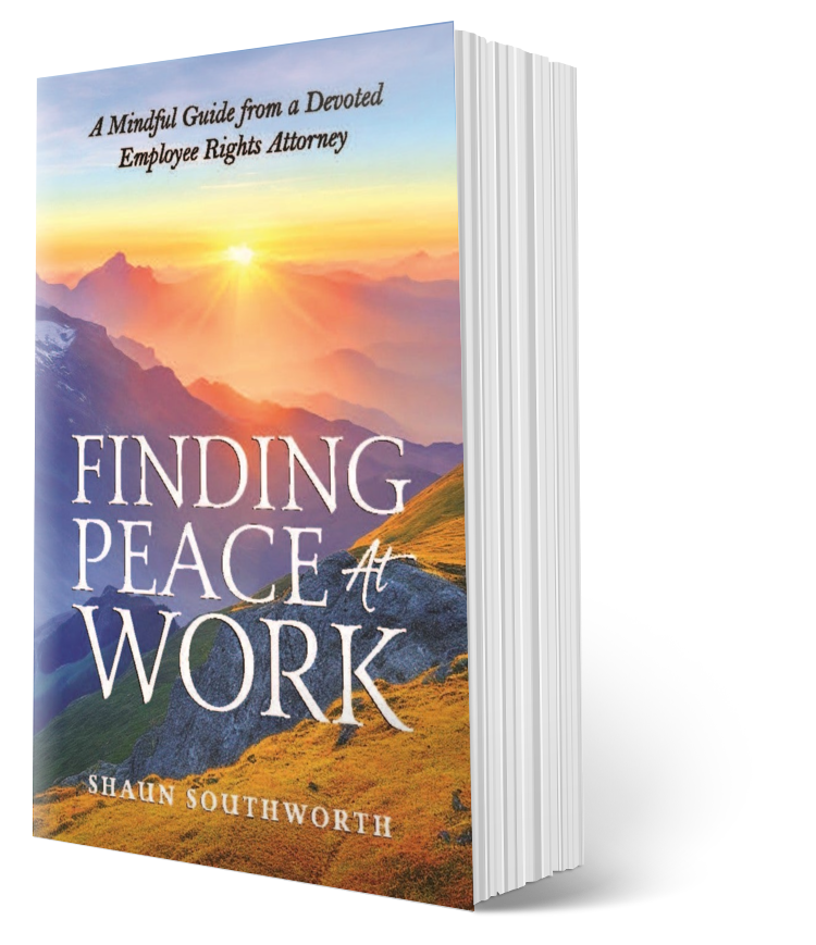 Three-dimensional view of the book Finding Peace at Work by Shaun Southworth